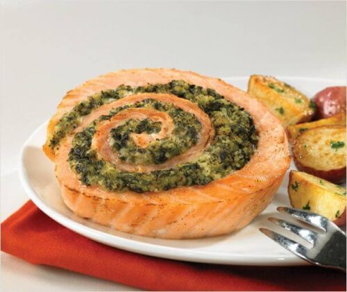 Spinach and Feta Salmon Pinwheel - Royal Quality Foods